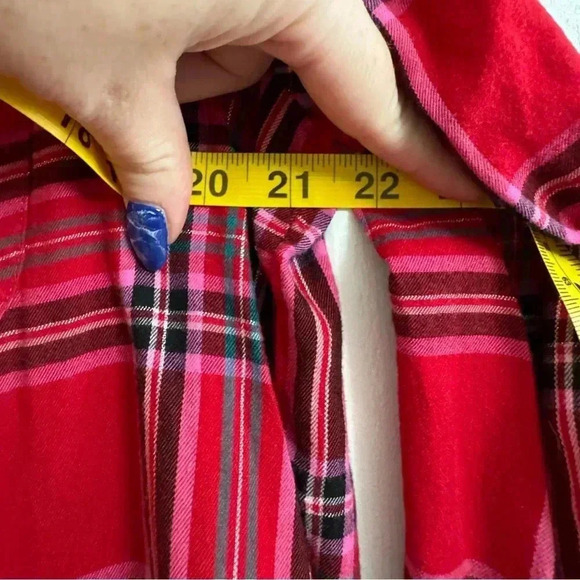 Victoria’s Secret Y2K Plaid Gold Shimmer Button Down Sleep Top Small Holiday - Picture 13 of 13